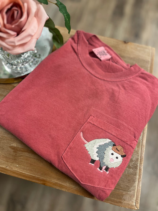 Embroidered Cowboy Possum Tee