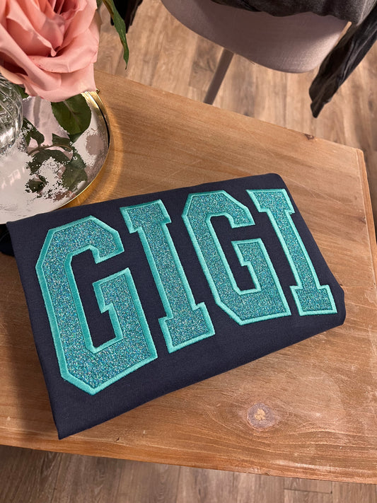 Embroidered Glitter Gigi Tee