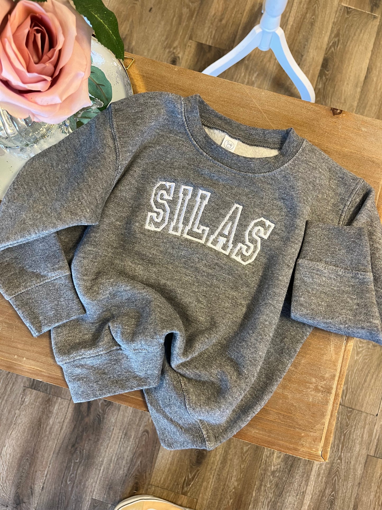 Custom Varsity Name Toddler Crewneck Sweatshirt