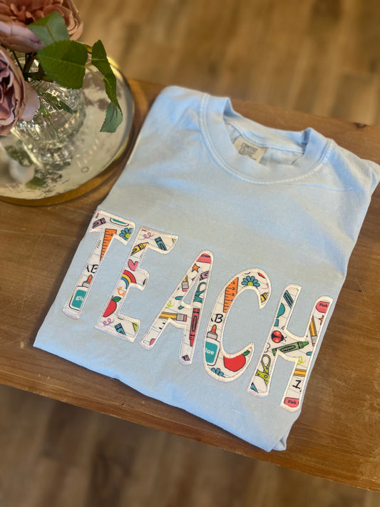 Embroidered Teach Comfort Colors Tee