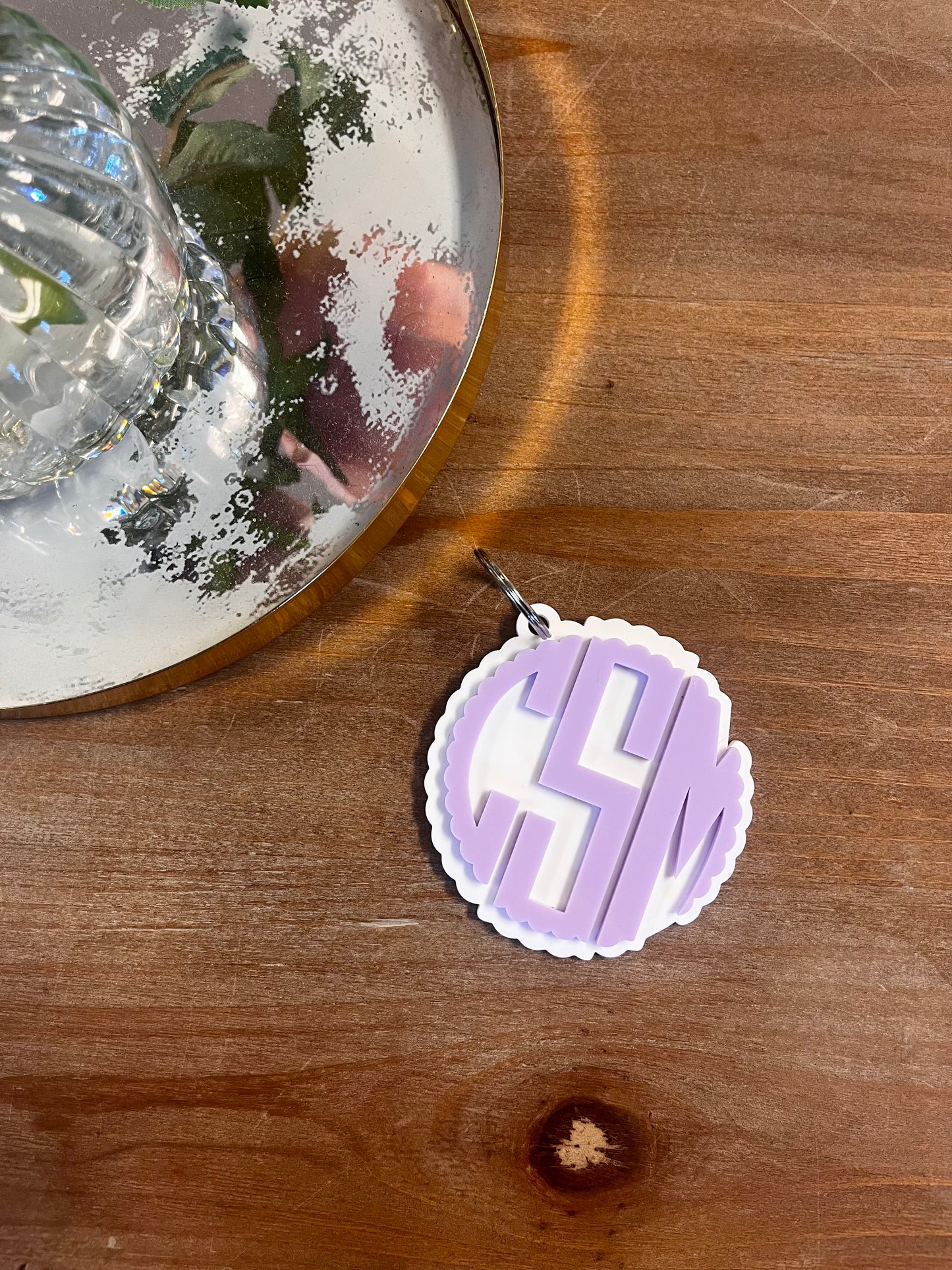 Monogram Layered Acrylic Keychain