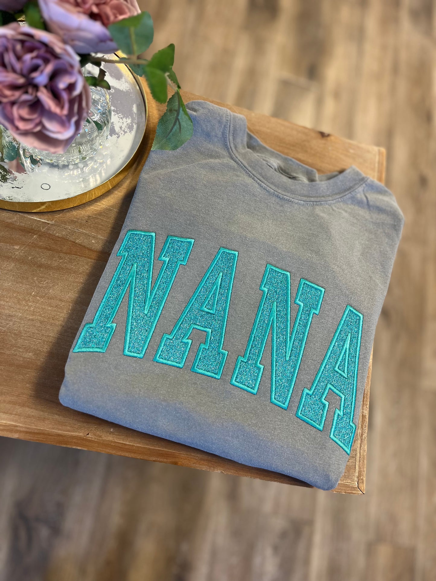 Embroidered Glitter Nana Tee
