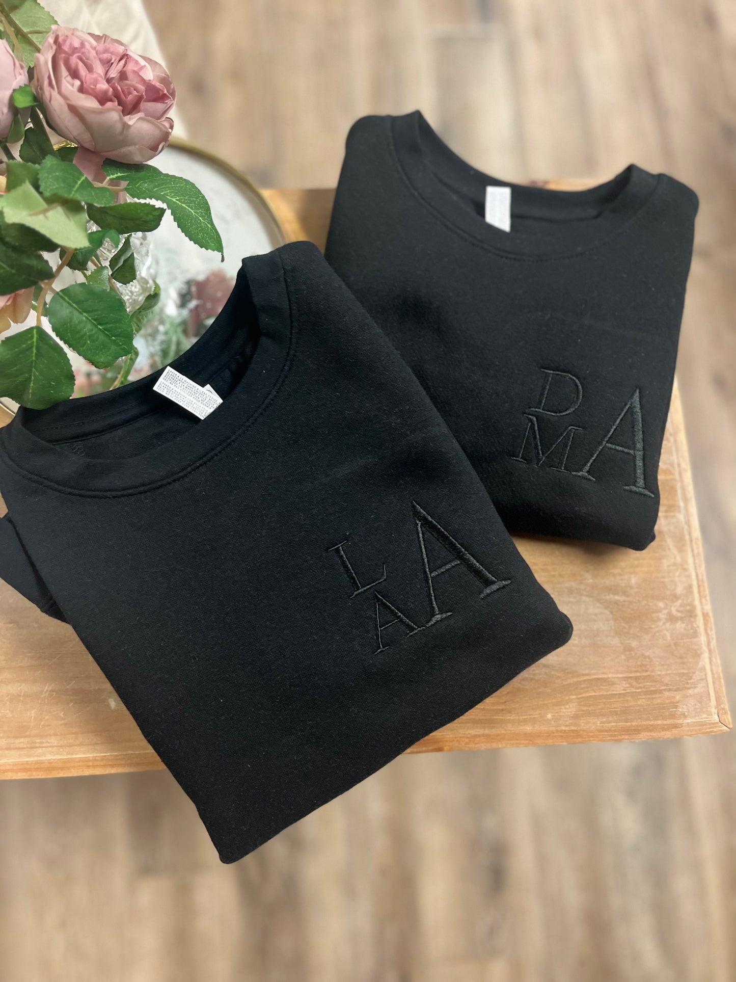 Custom Stacked Monogram Toddler Crewneck