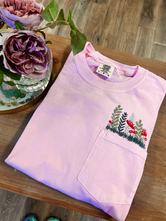 Mushroom Pocket Tee — Blossom