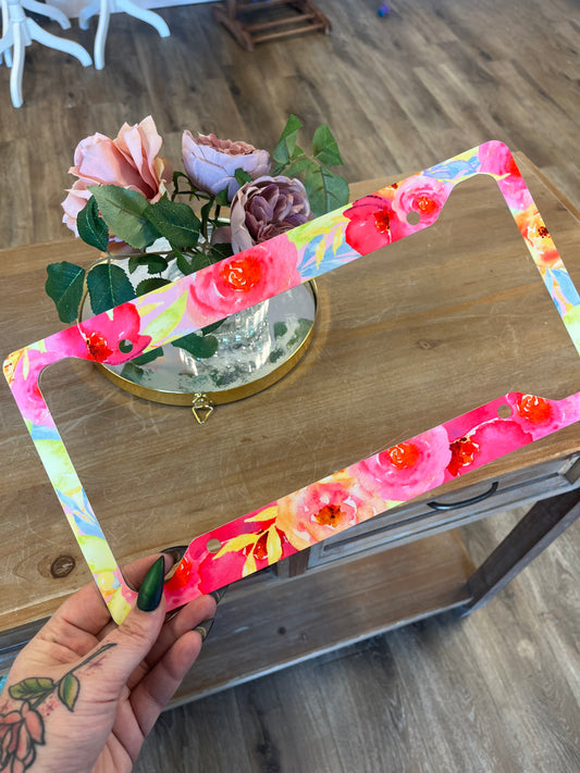 Clearance Floral License Plate Frame