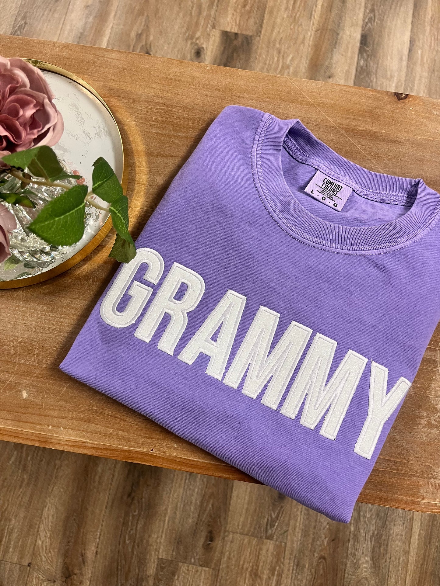 Embroidered Glitter Grammy Tee