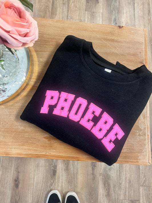 Custom Glittery Name Toddler Crewneck