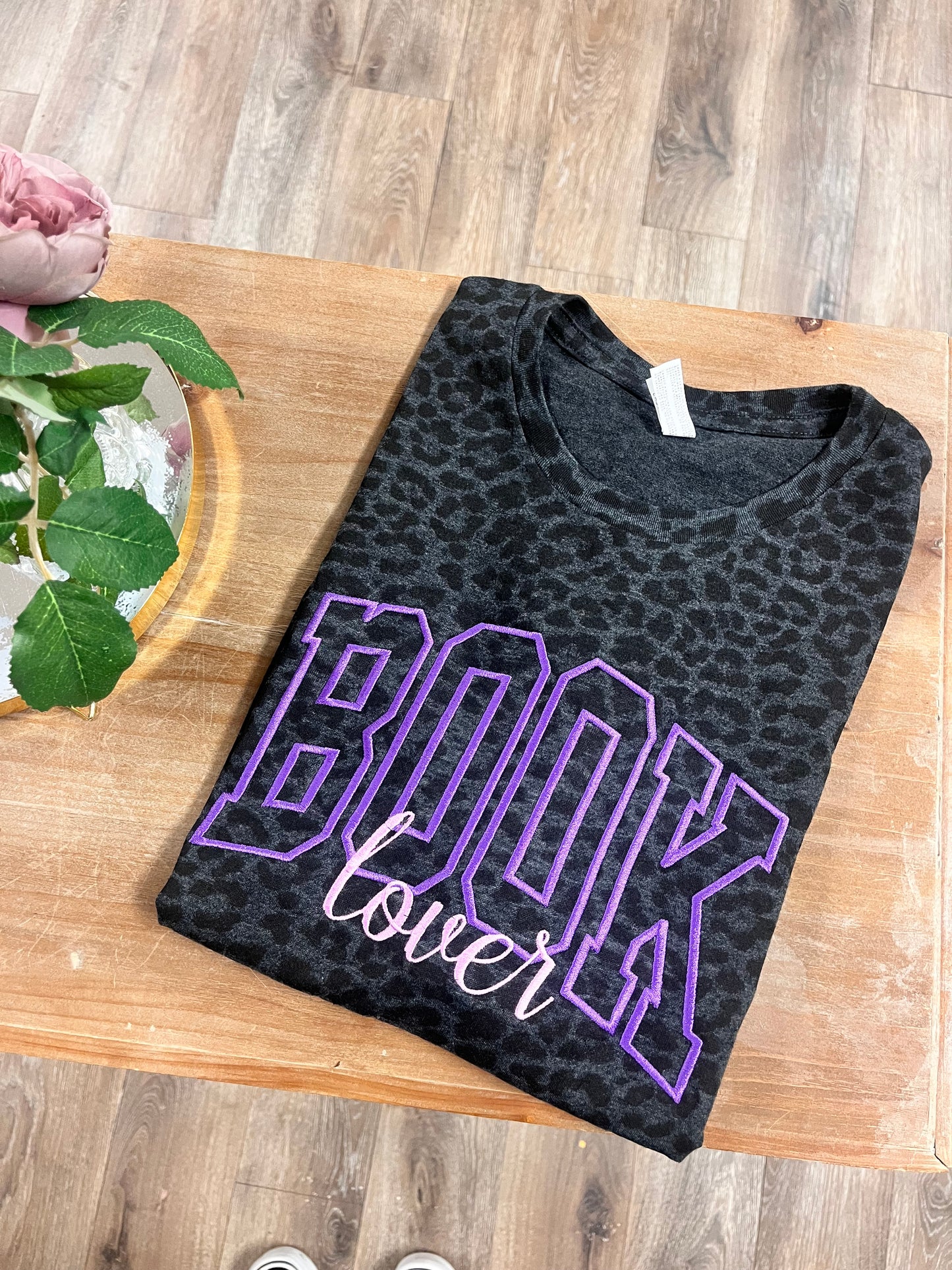 Embroidered Book Lover Tshirt