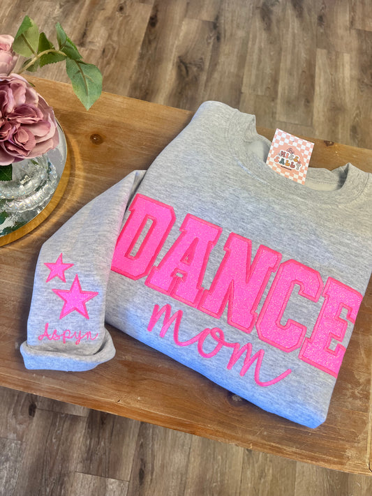 Dance Mom Crewneck with Sleeve Embroidery