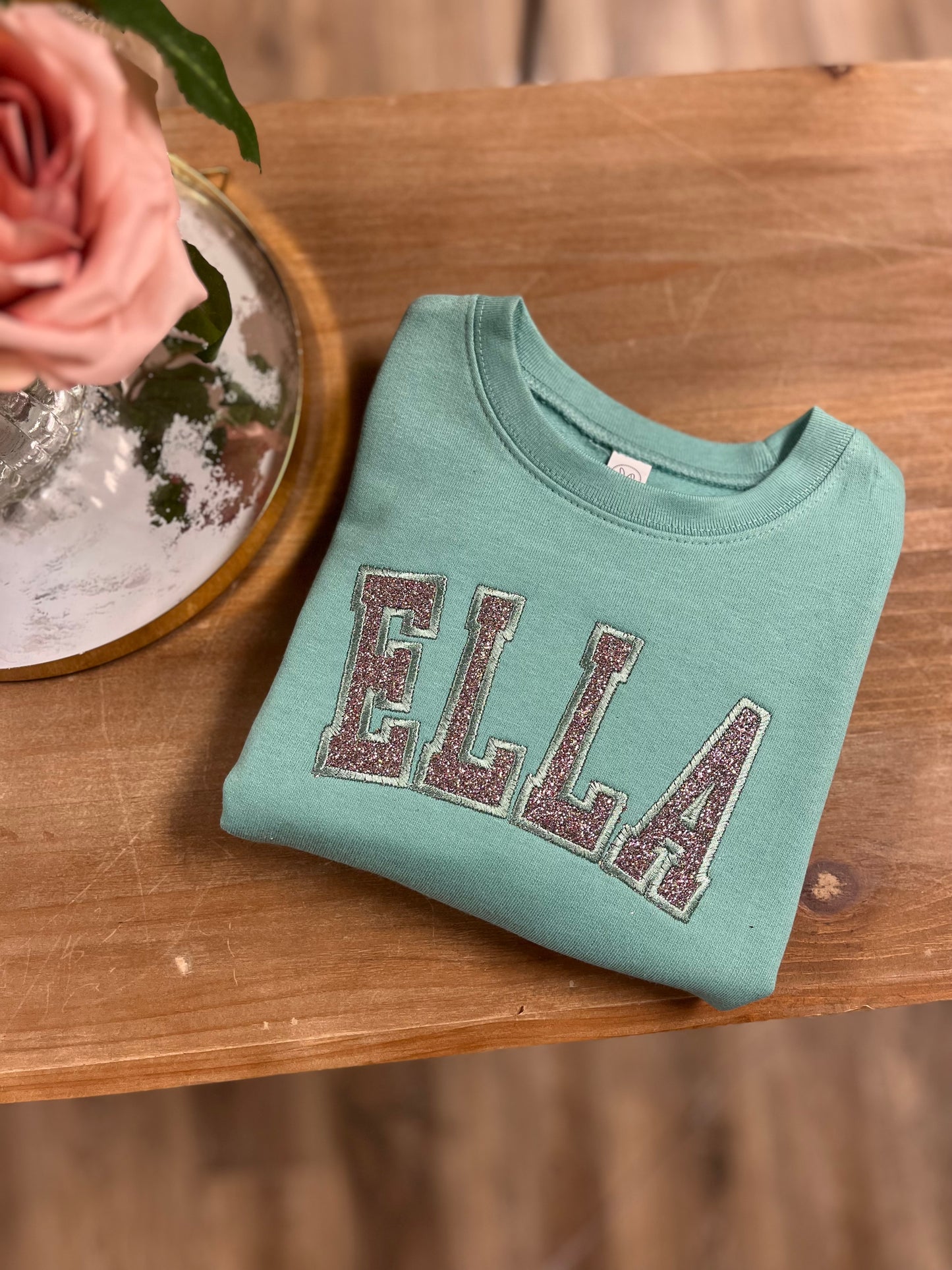 Custom Glittery Name Toddler Crewneck