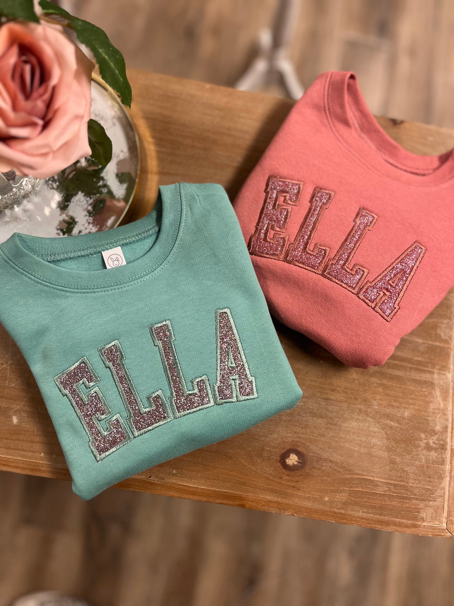 Custom Glittery Name Toddler Crewneck