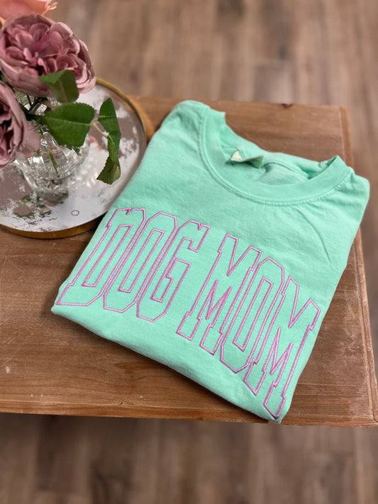 Embroidered Dog Mom Comfort Colors Tee