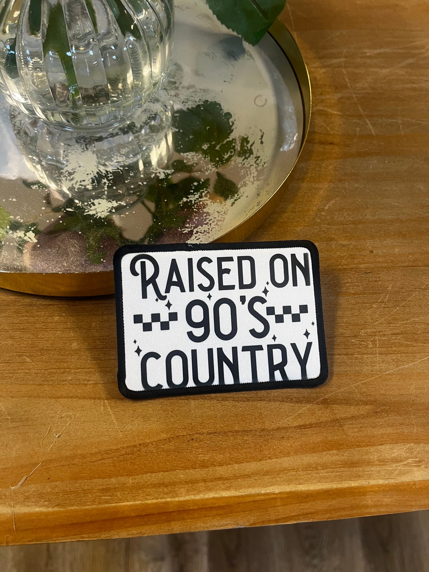 Raised on 90s Country Iron On Patch