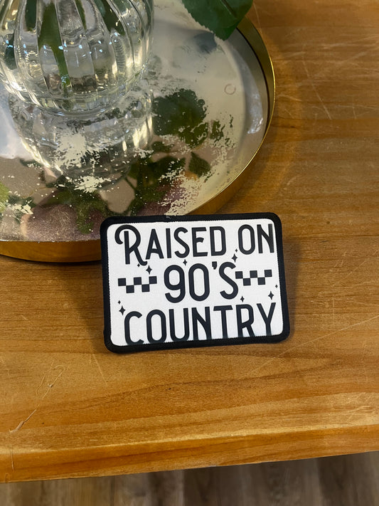 Raised on 90s Country Iron On Patch