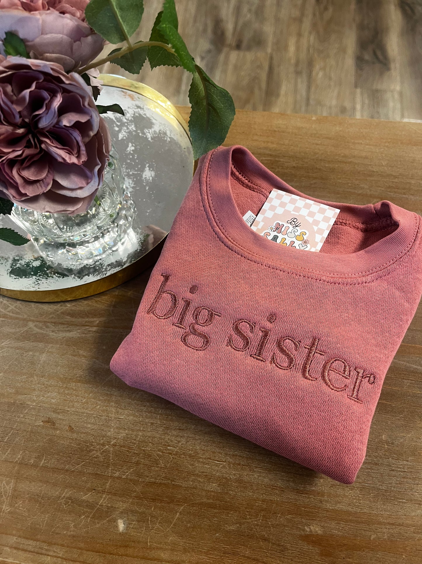 Big Sister Embroidered Toddler Sweatshirt