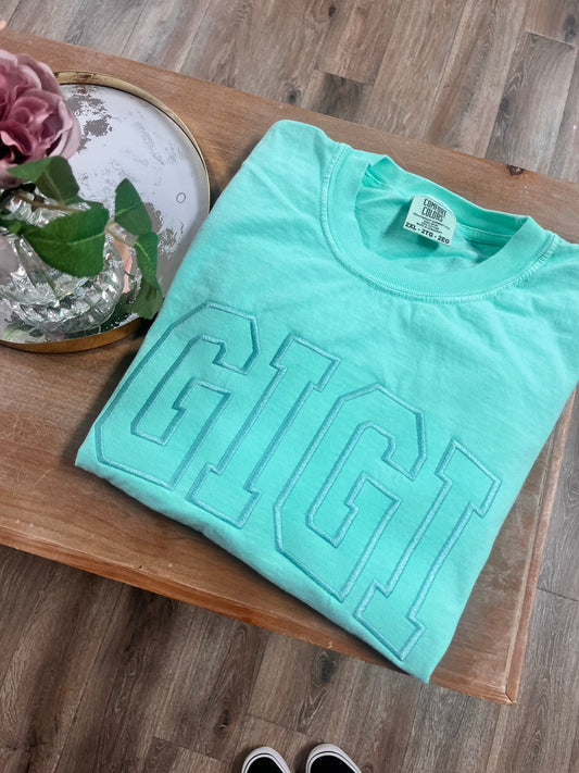 Embroidered Gigi Comfort Colors Tee