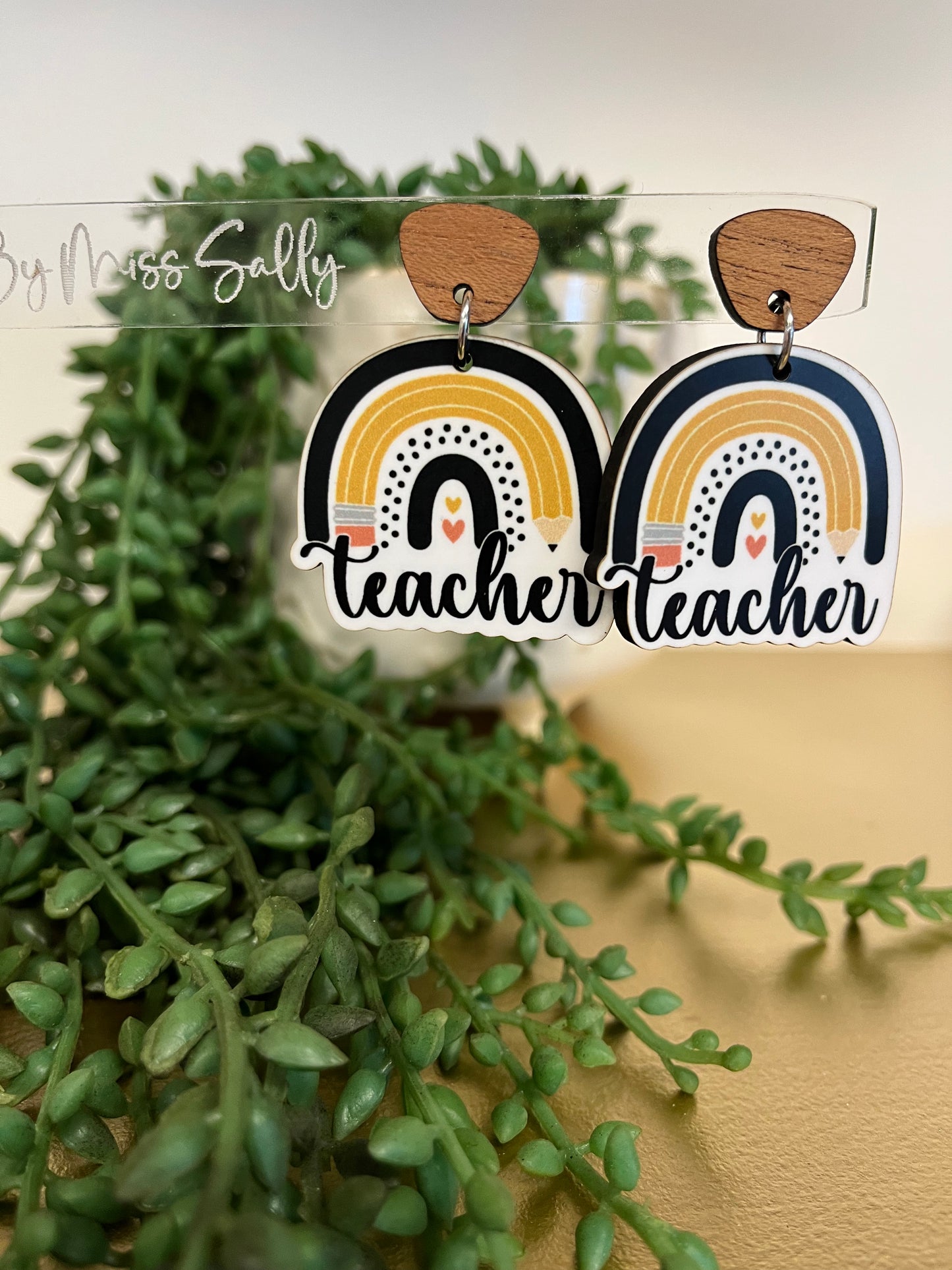 Rainbow Teacher Earrings