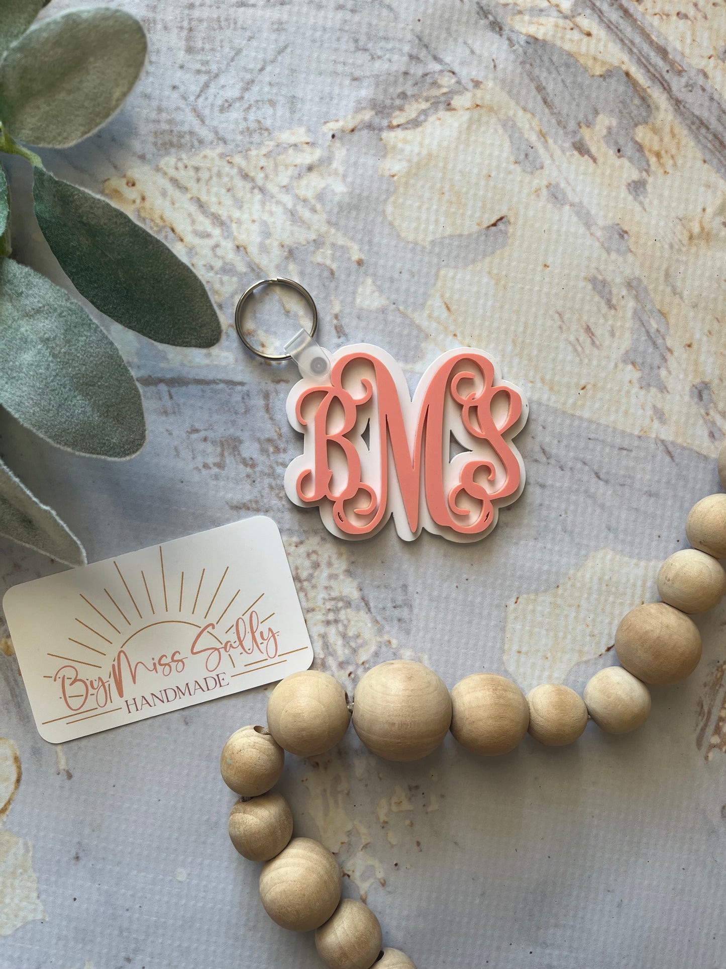 Monogram Layered Acrylic Keychain