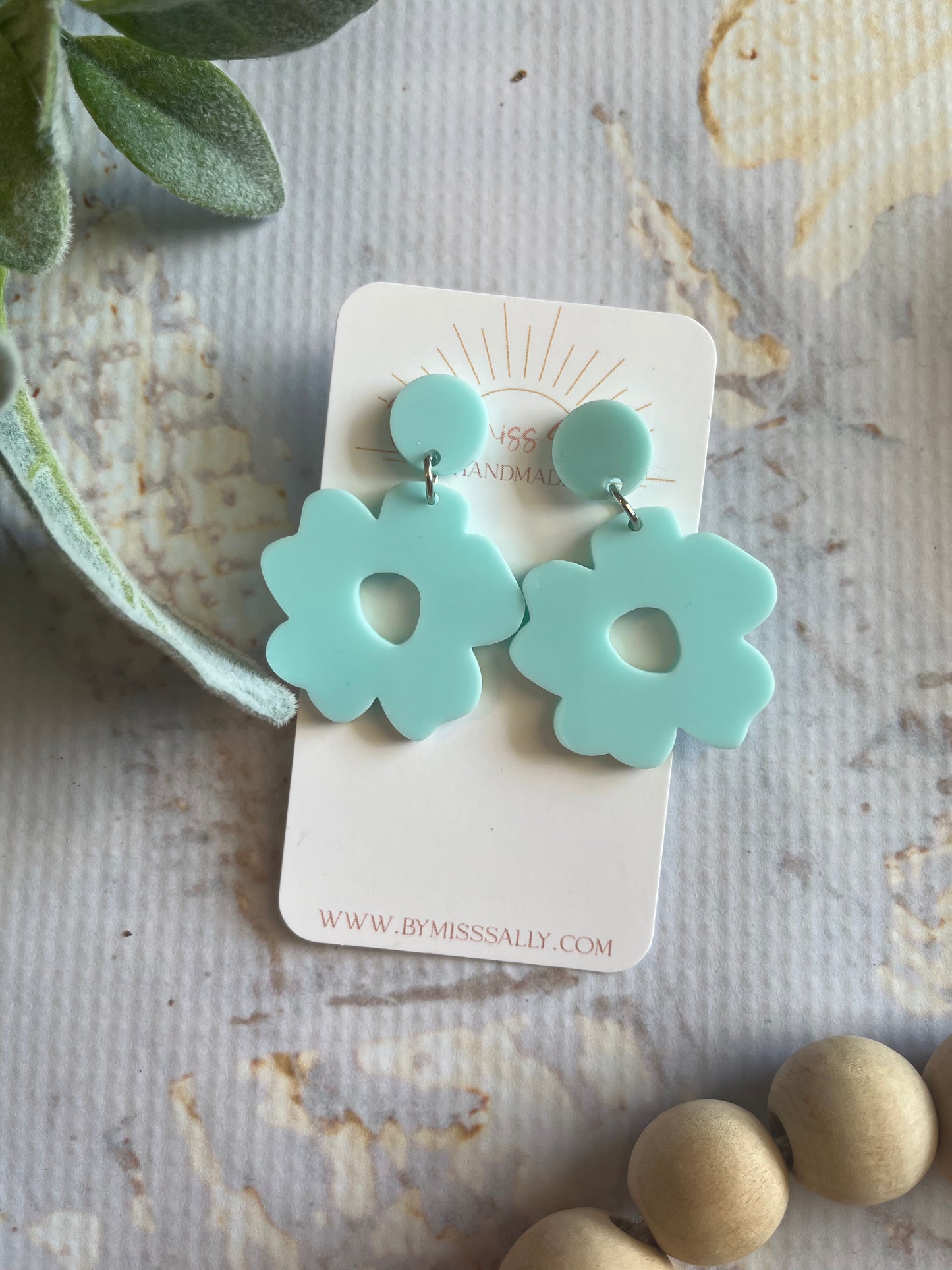 Boho Blossom Earrings in Sky Blue