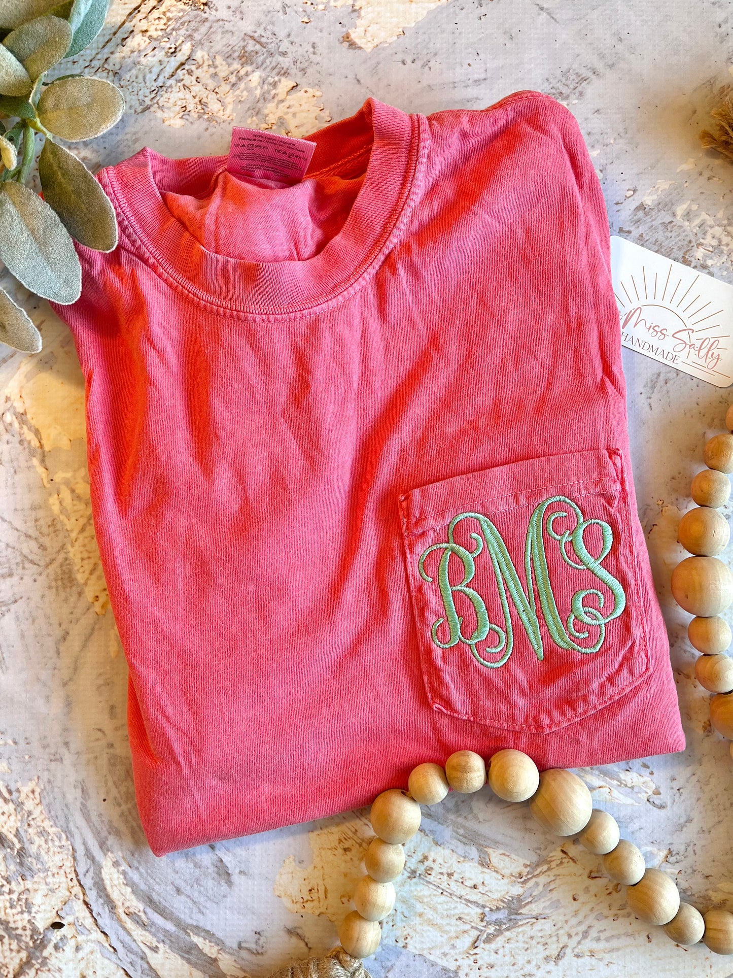 Embroidered Monogram Pocket Tee