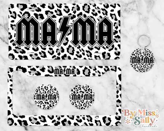 Mama License Plate Set - Snow Leopard