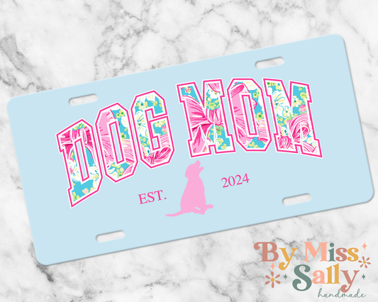 Preppy Dog Mom License Plate