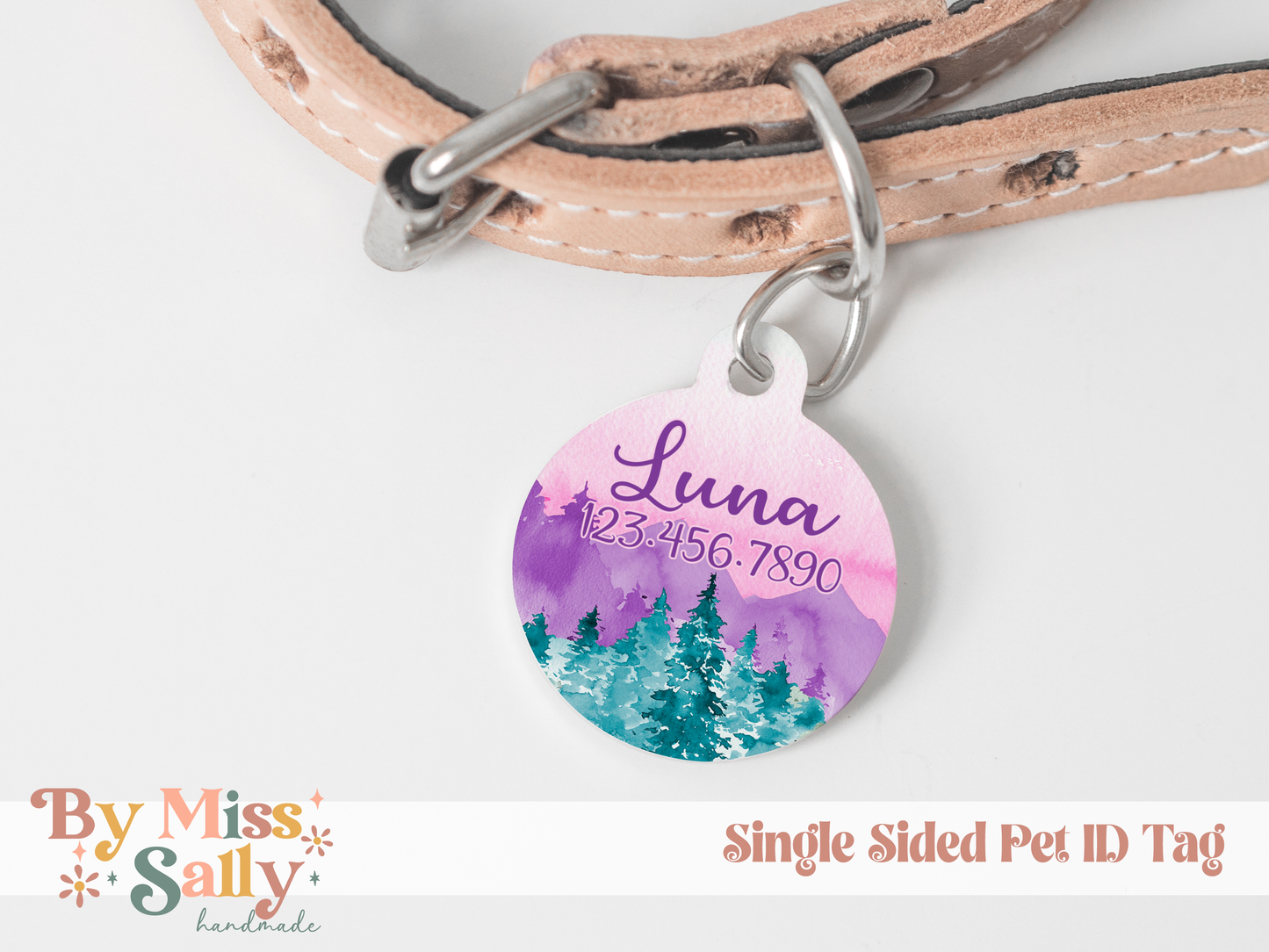 Purple Mountain Forest Pet Tag