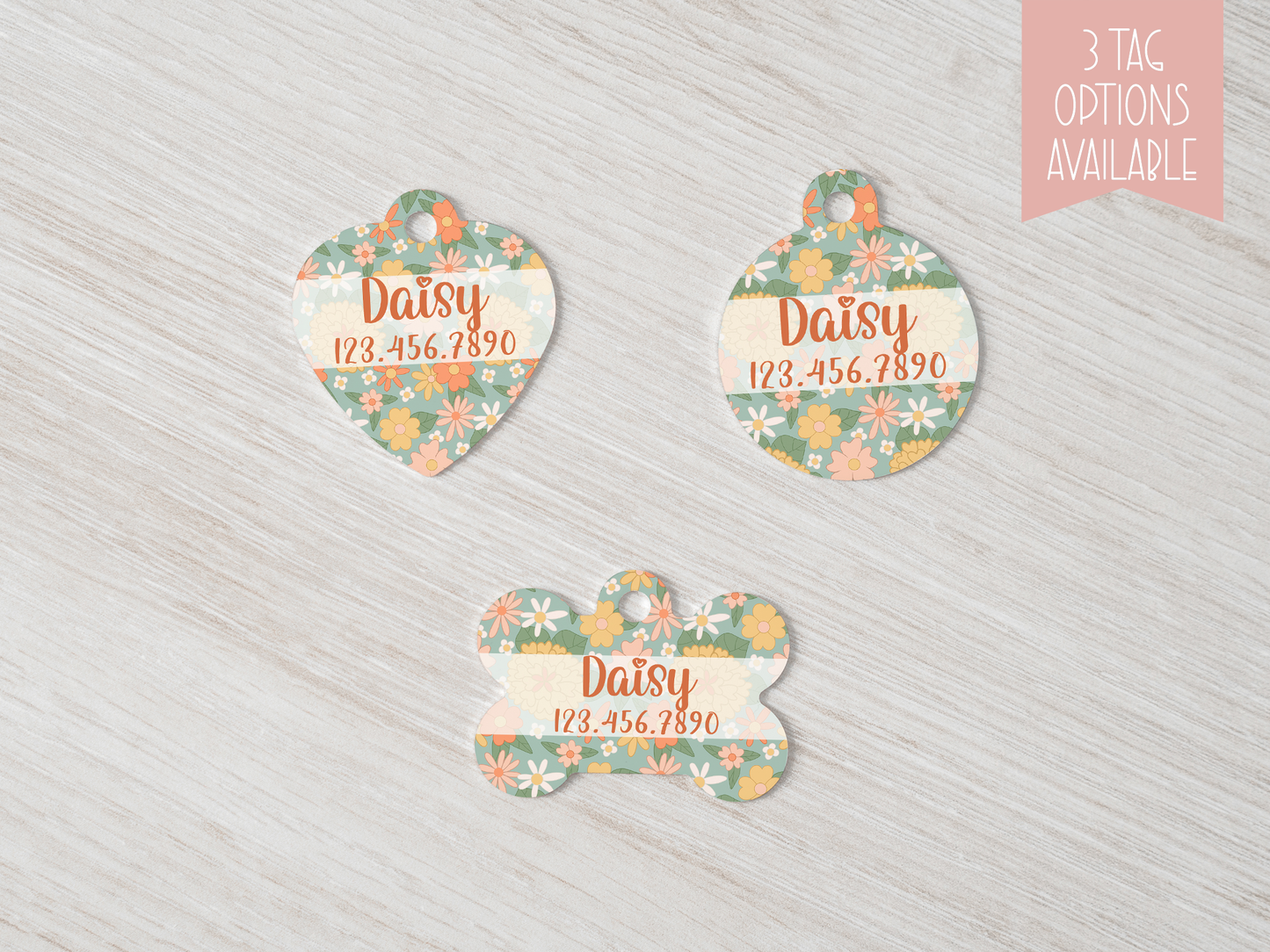 Groovy Daisies Pet Tag