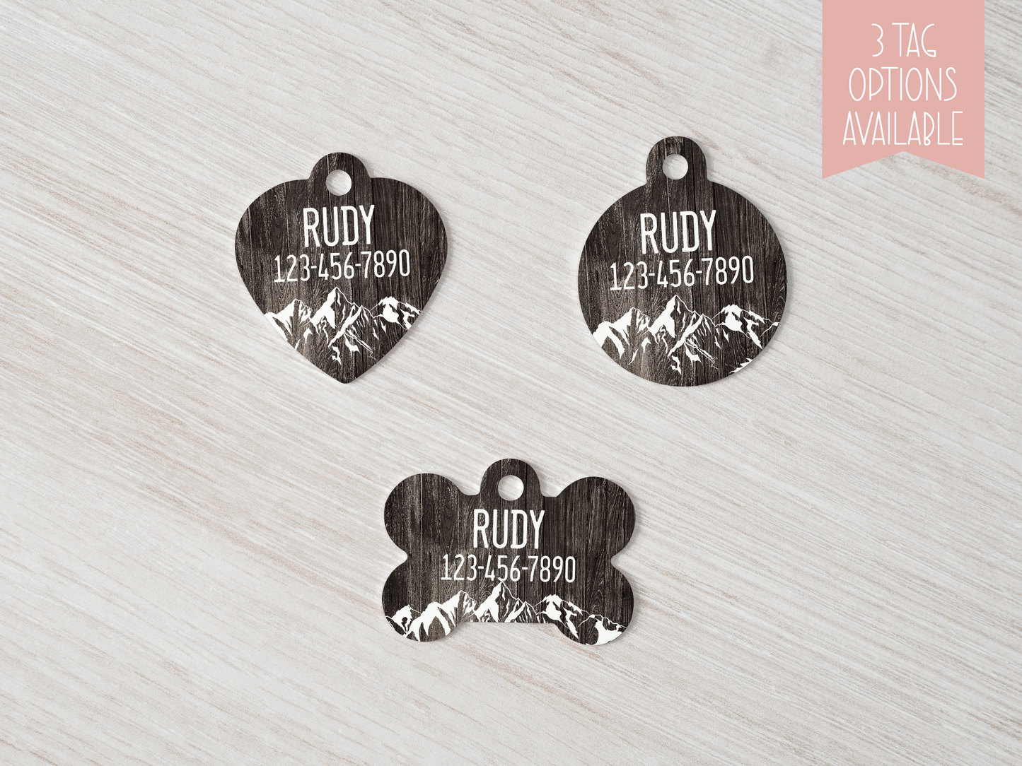 Rustic Mountain Pet Tag