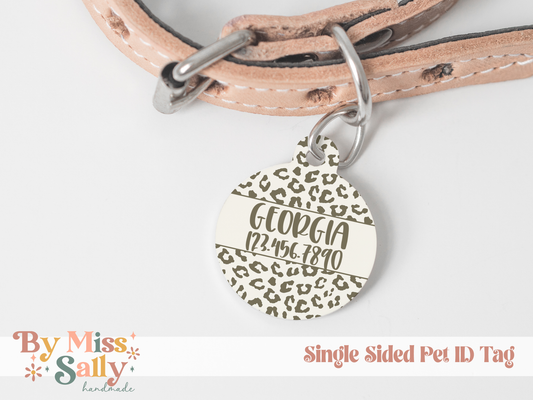 Cream Leopard Pet Tag