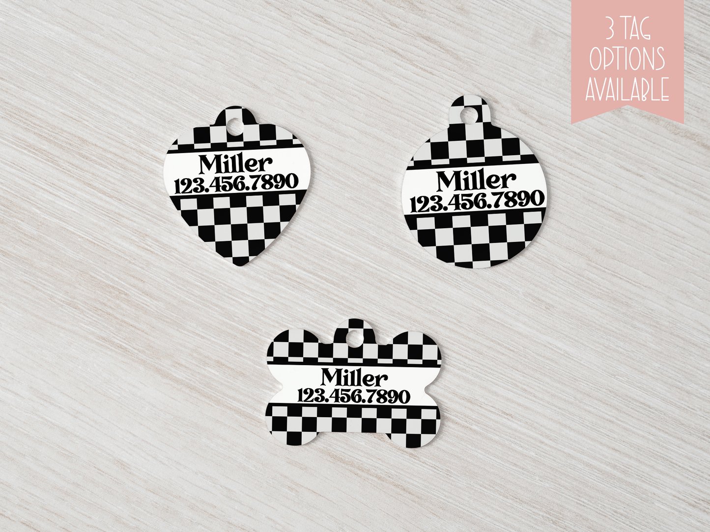 Checkered Pet Tag