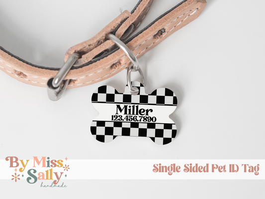 Checkered Pet Tag