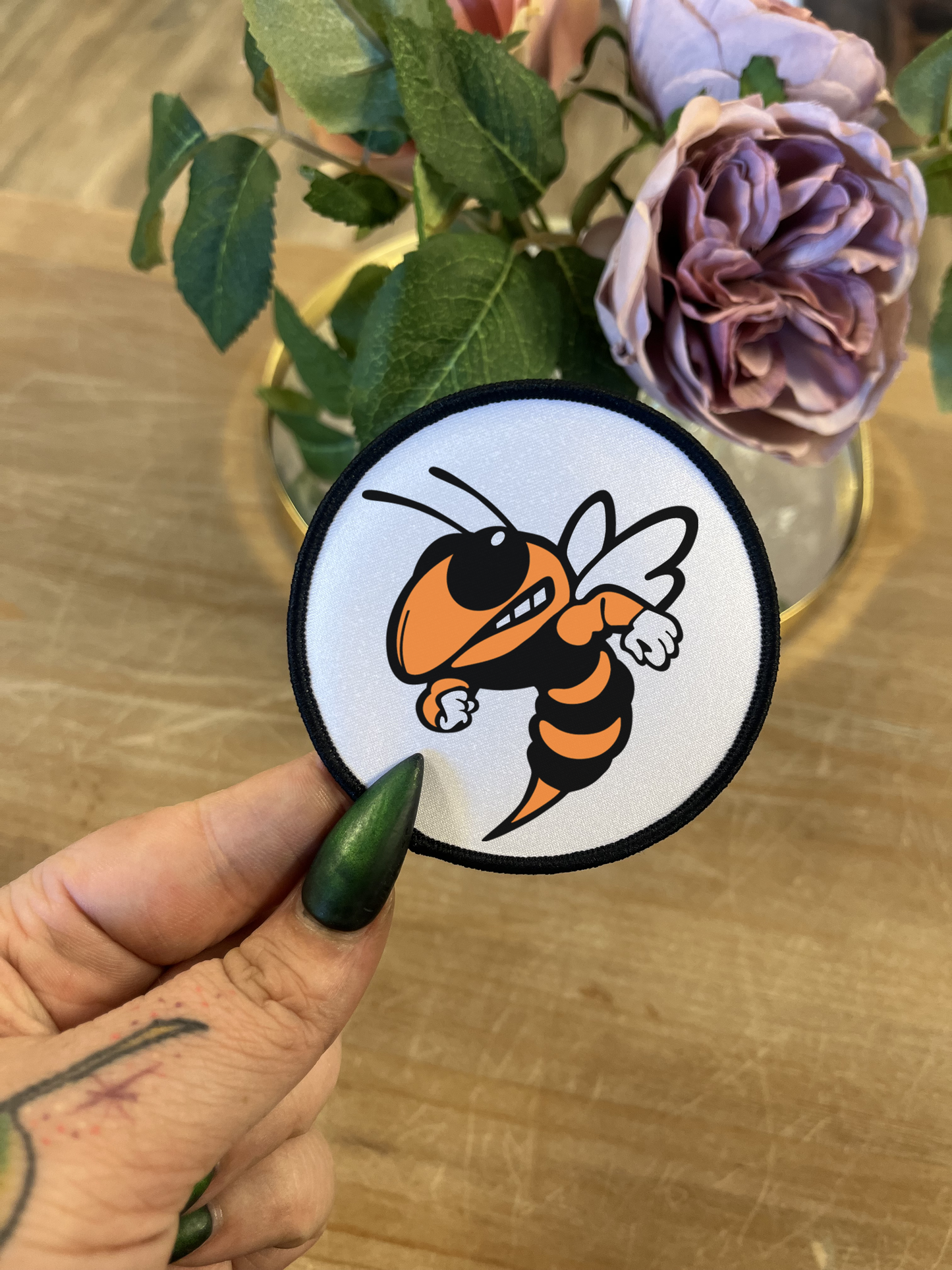 Orange Hornet Iron On Patch