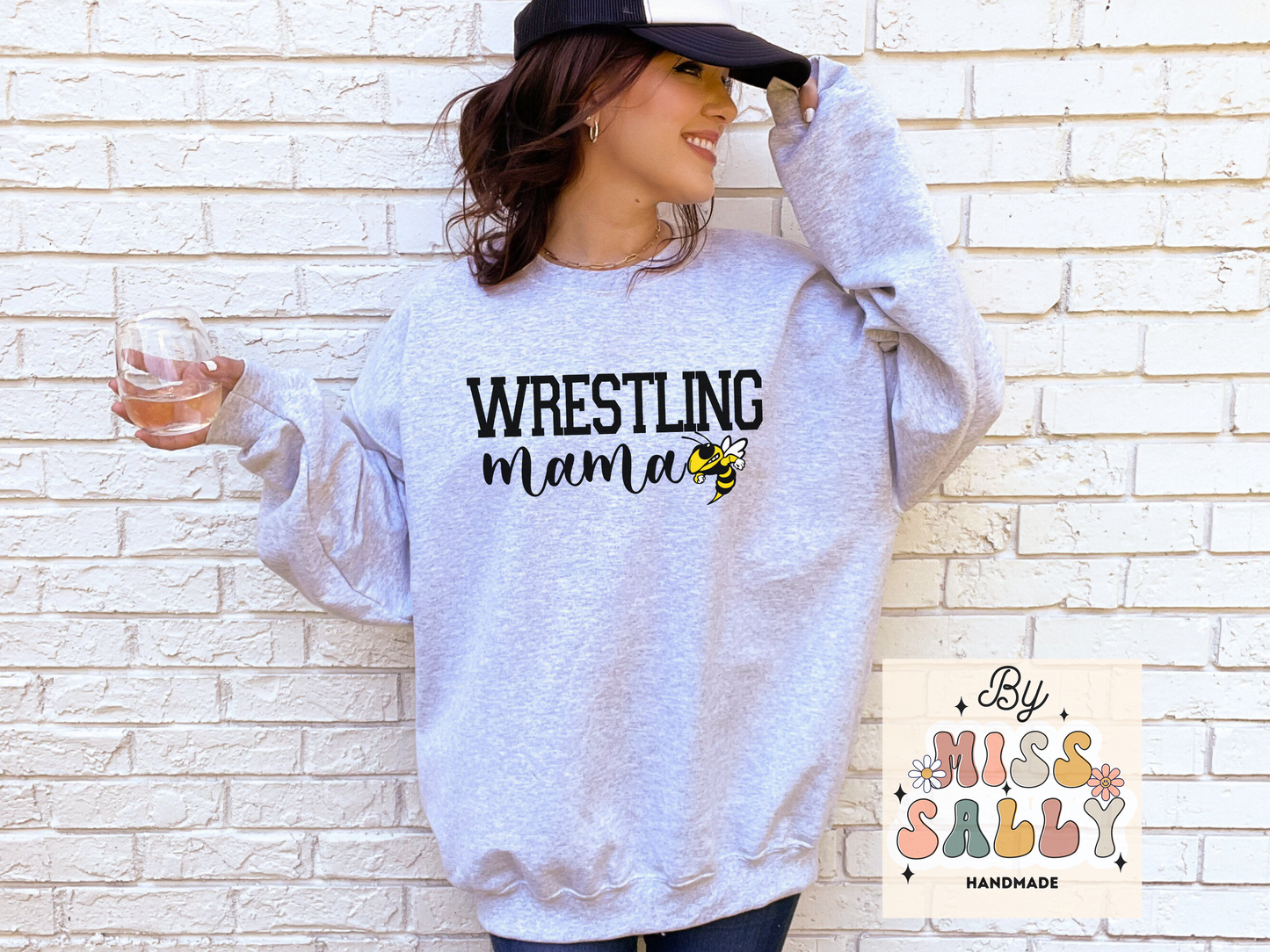 Wrestling Mama Yellow Jacket Sweatshirt