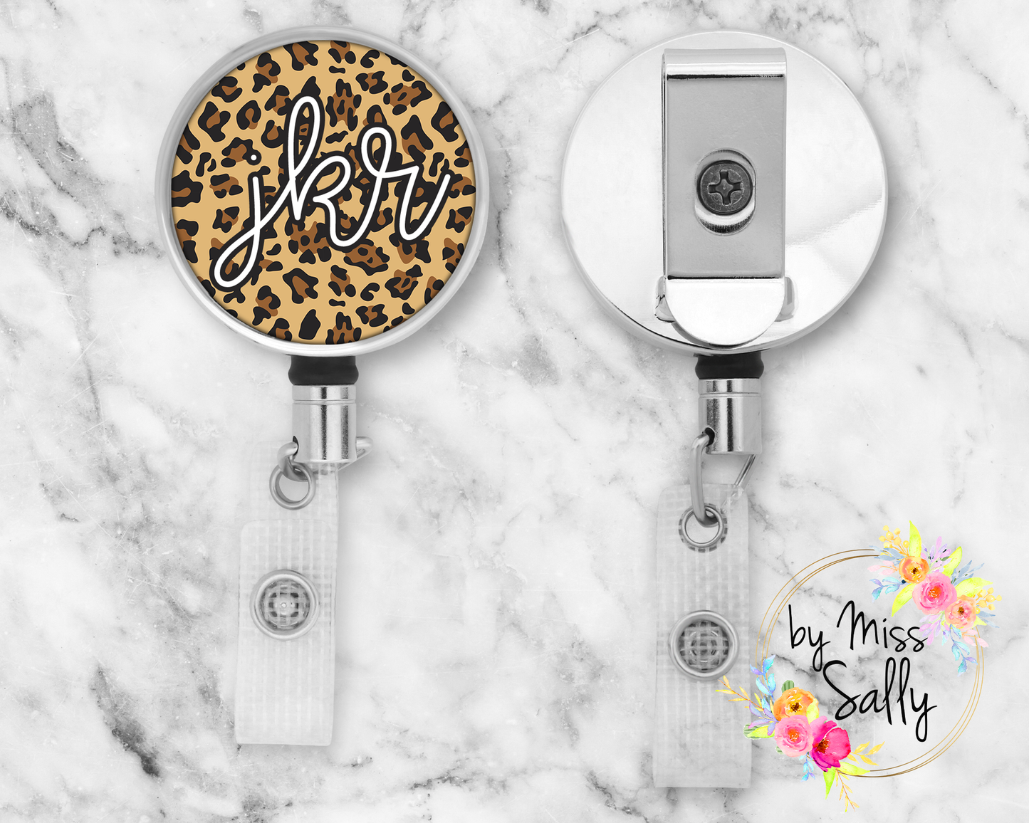 Leopard Monogram Badge Reel