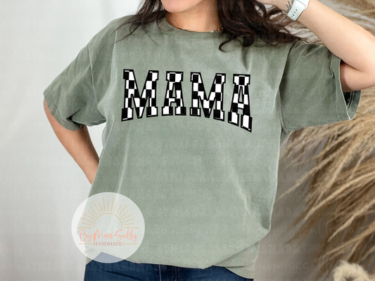 Checkered Mama Tee