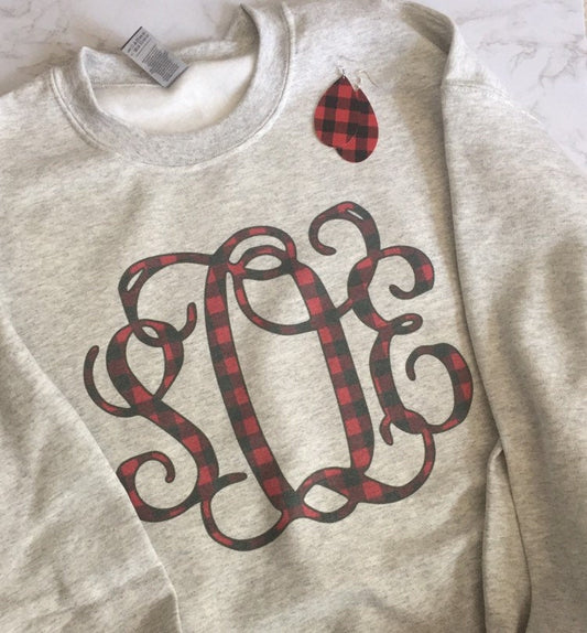 Buffalo Plaid Monogram Sweatshirt