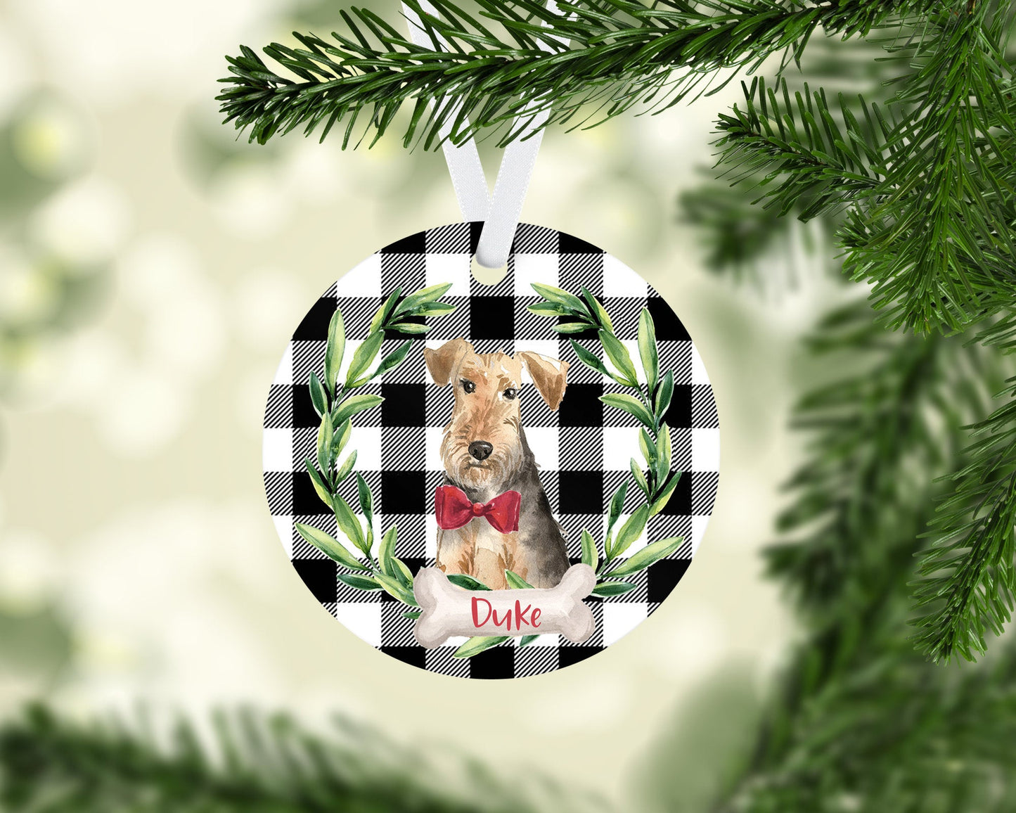 Welsh Terrier Ornament, Personalized