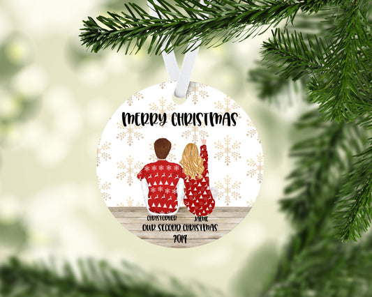 Personalized Couples Christmas Ornament