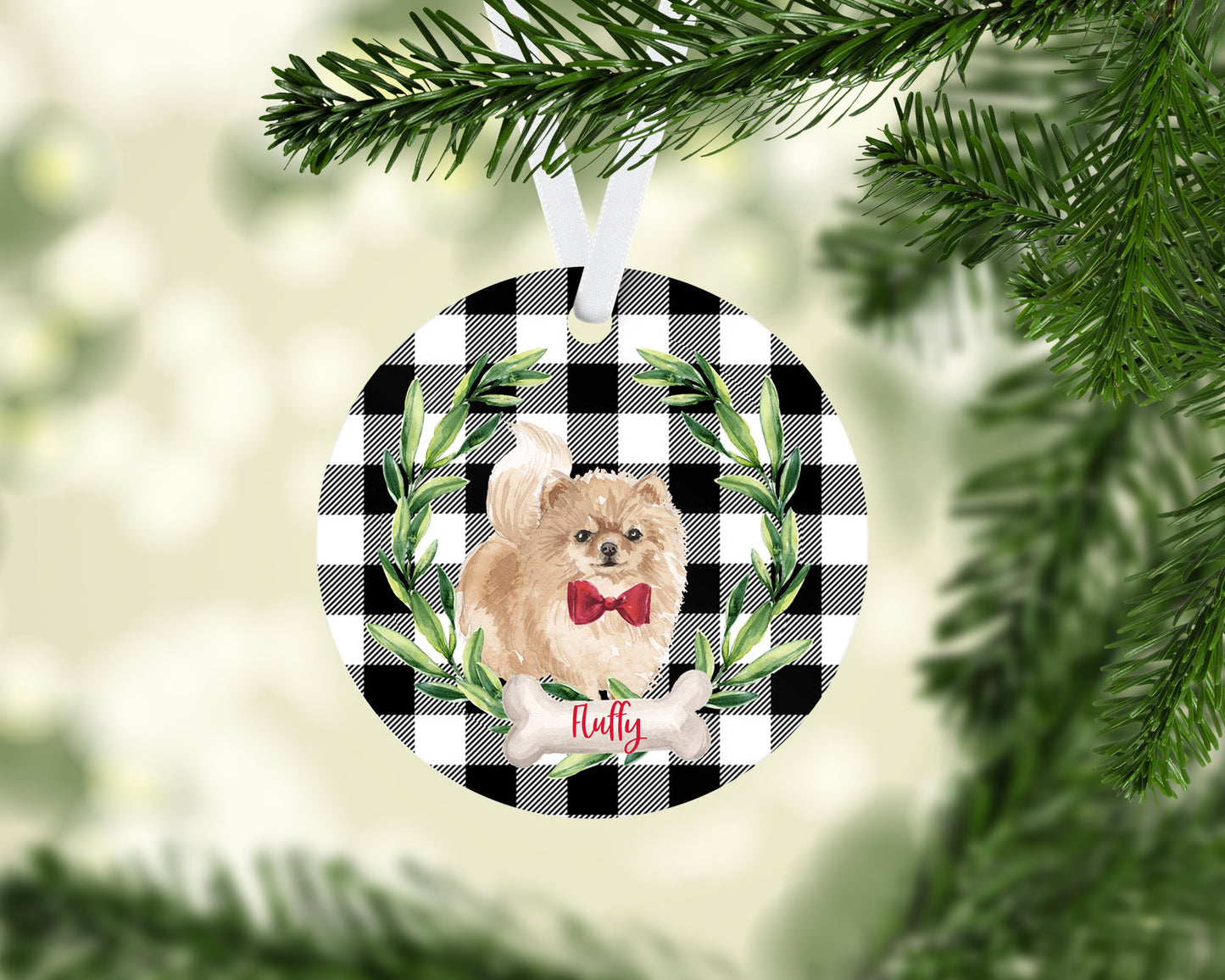 Pomeranian Ornament, Personalized