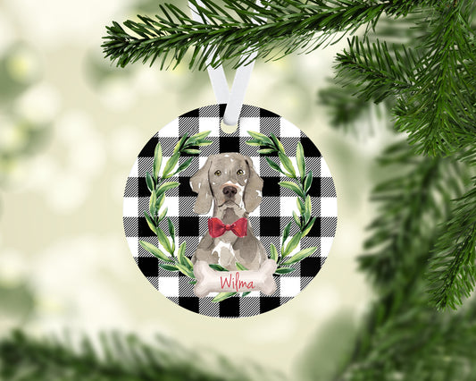 Weimaraner Ornament, Personalized