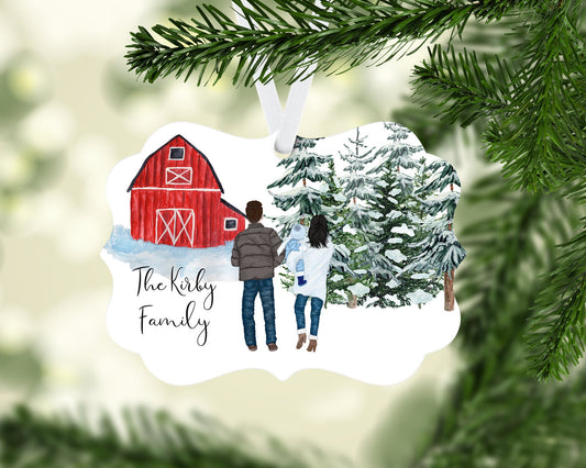 Personalized Family Ornament - Barn