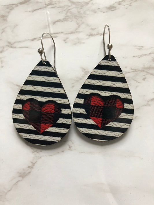 Sally Striped Hearts Earrings