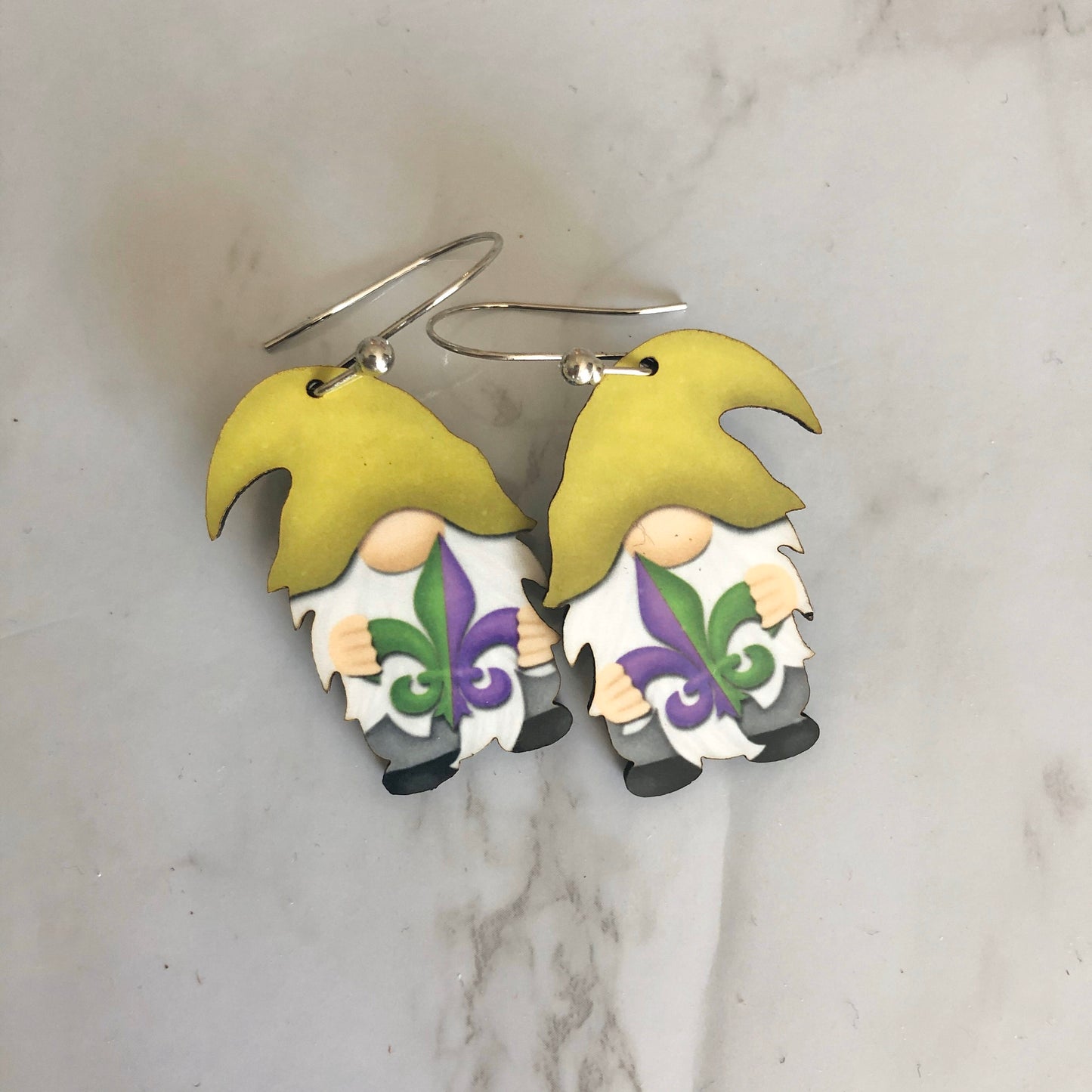 Mardi Gras Gnome Earrings