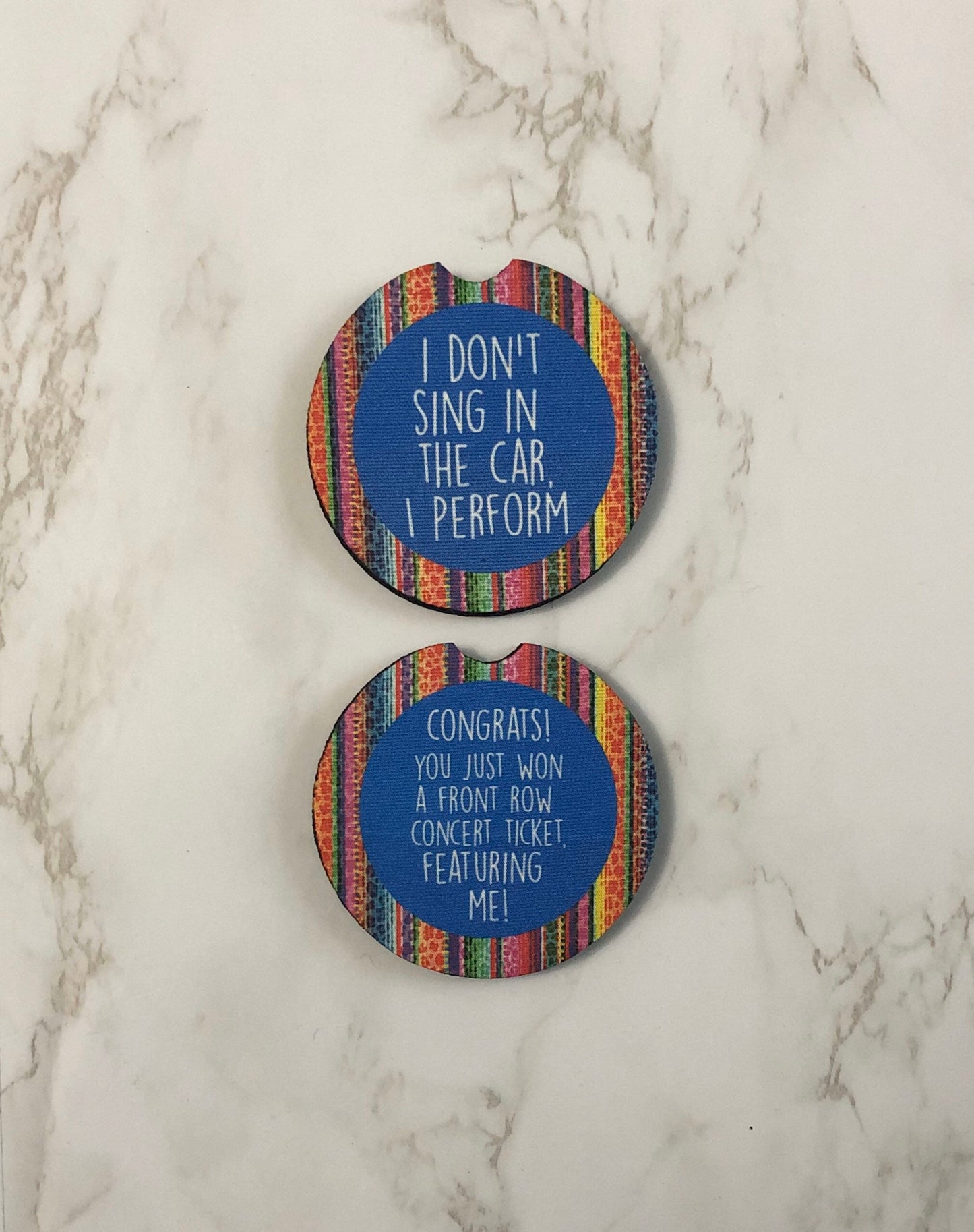 Concert Car Coasters in Serape