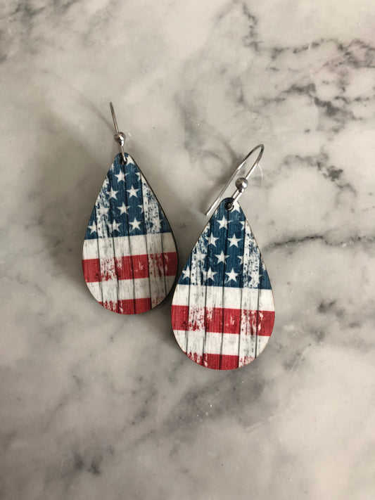 Olivia American Flag Earrings