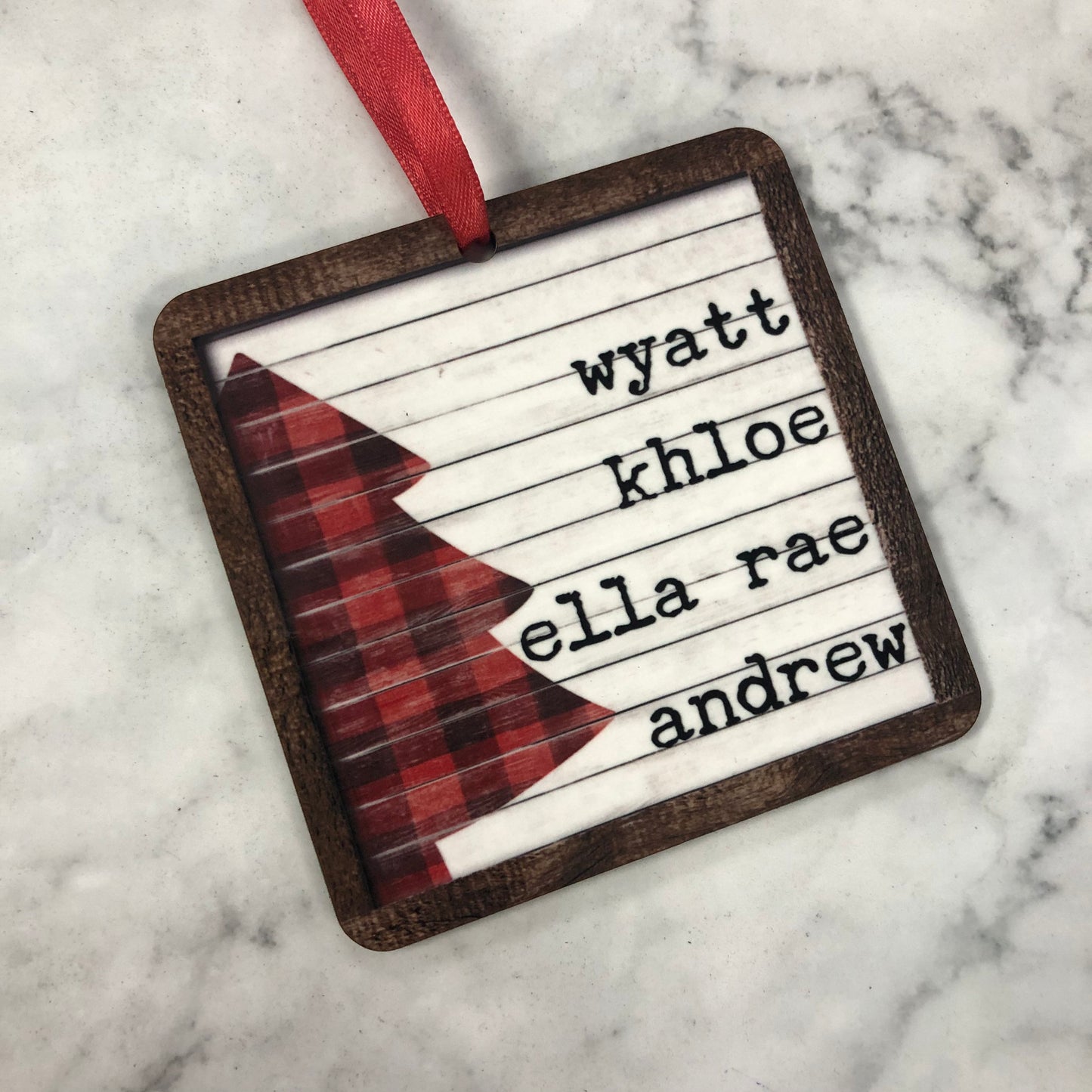 Custom Family Names Christmas Ornament