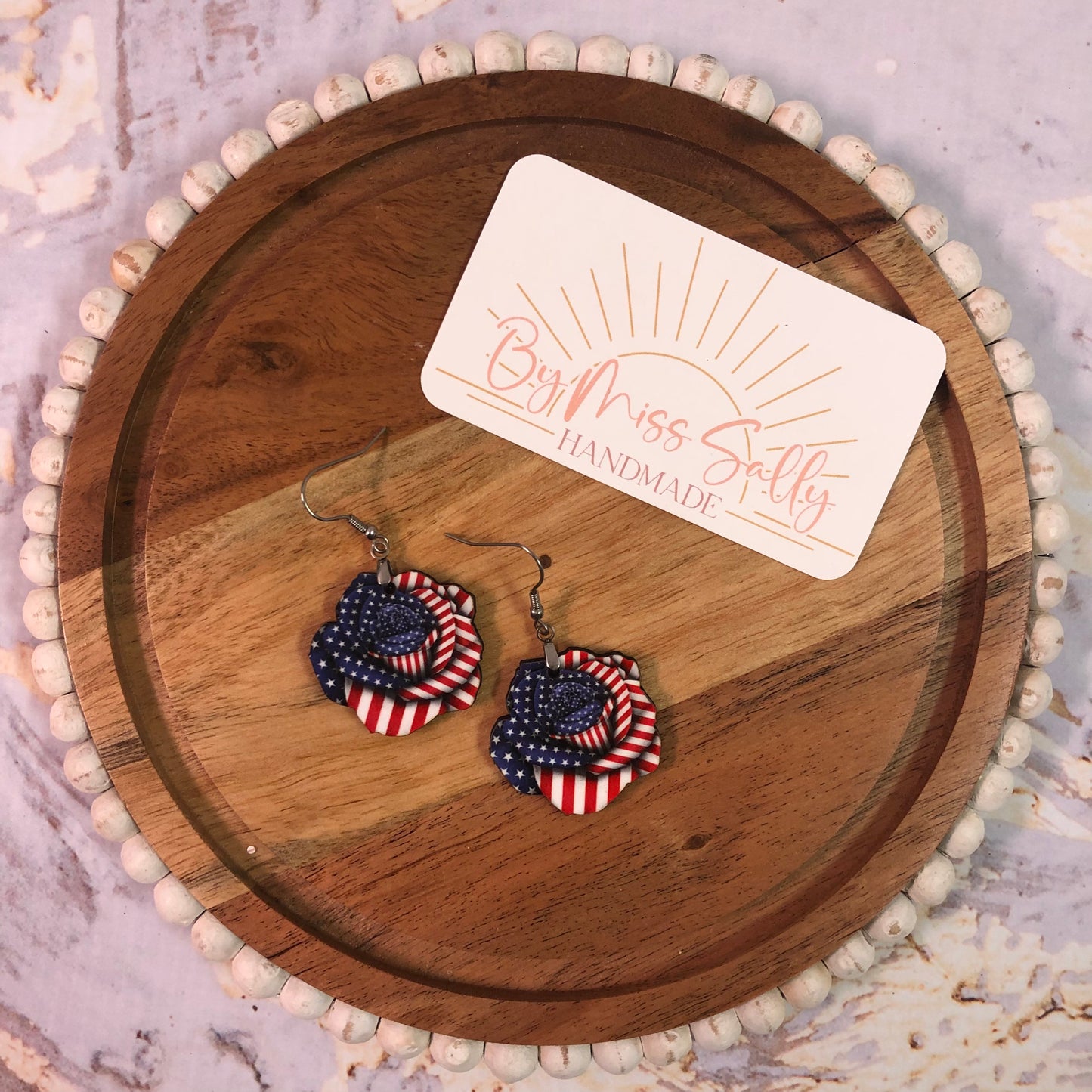 Juliet Rose Patriotic Earrings