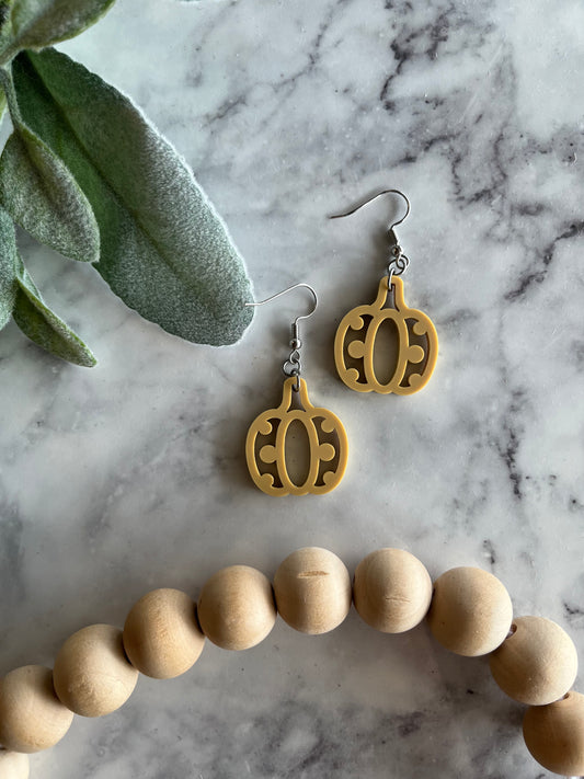 Polka Dot Pumpkin Earrings