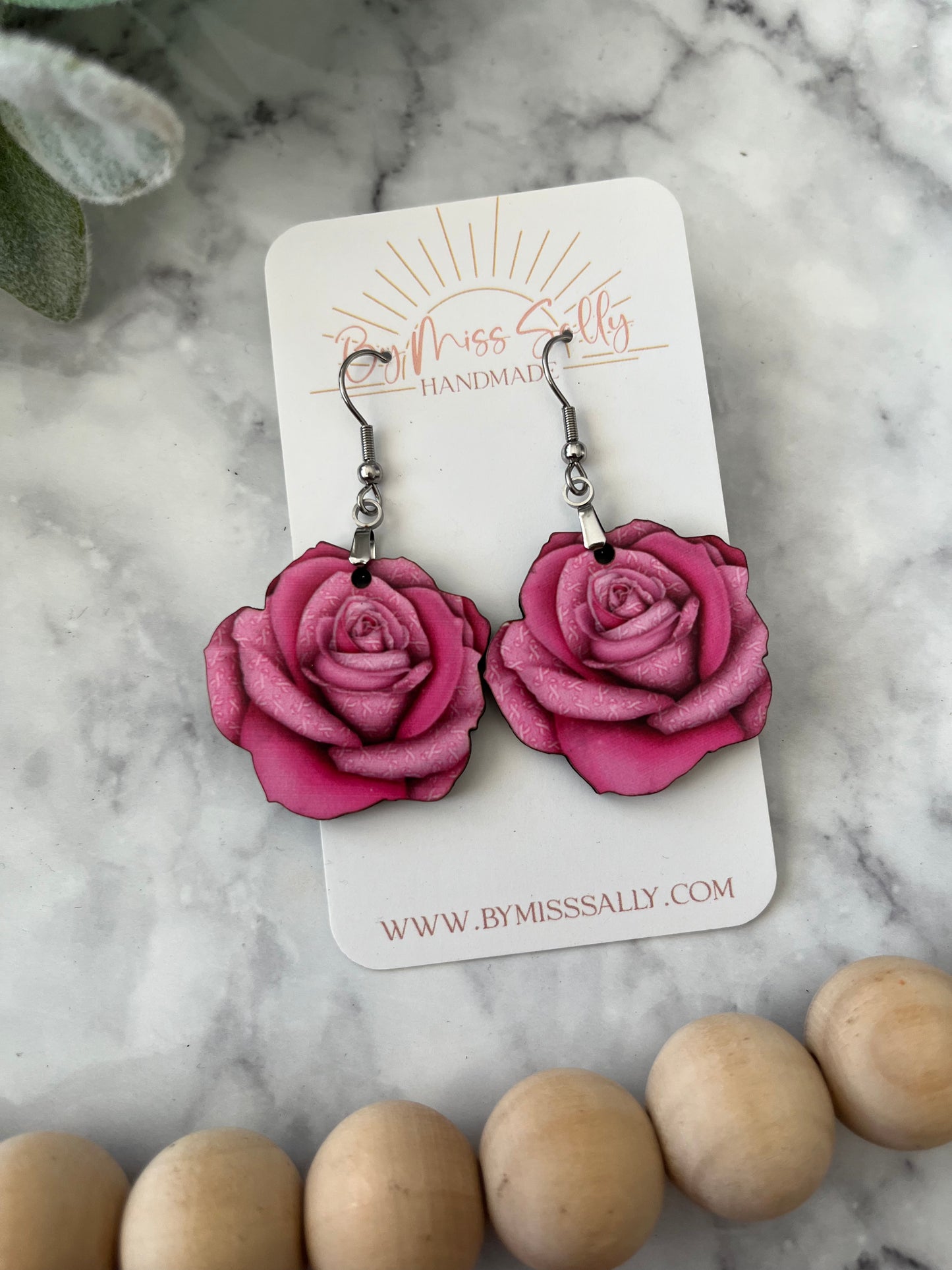 Juliet Rose Breast Cancer Awareness Earrings